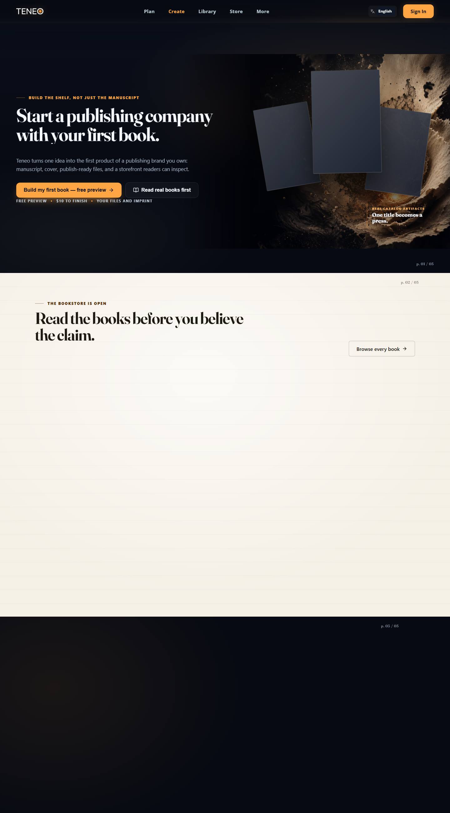 Teneo — full-page capture