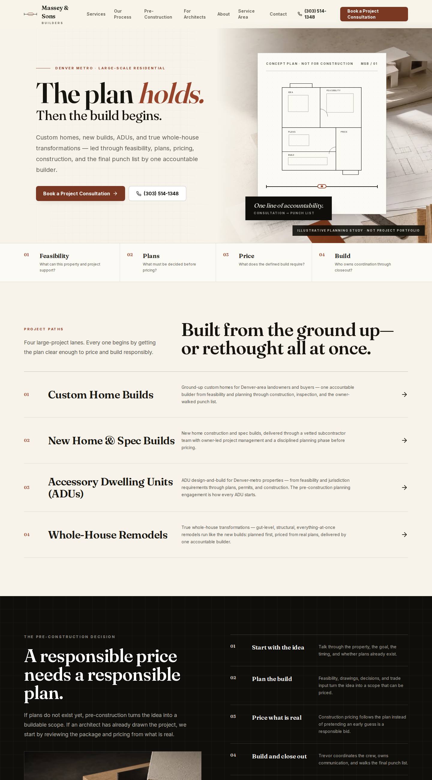 Massey & Sons Builders — full-page capture